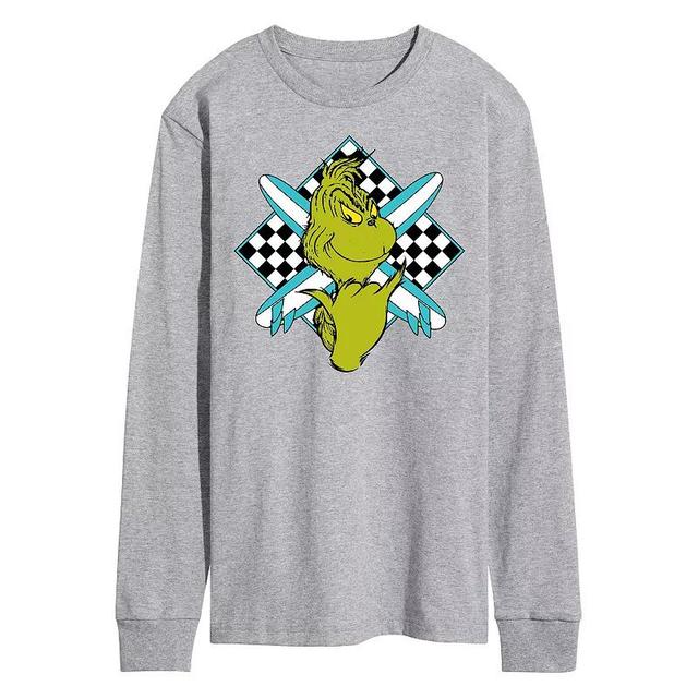 Mens Dr. Seuss The Grinch Crossed Surfboards Long Sleeve Graphic Tee Product Image