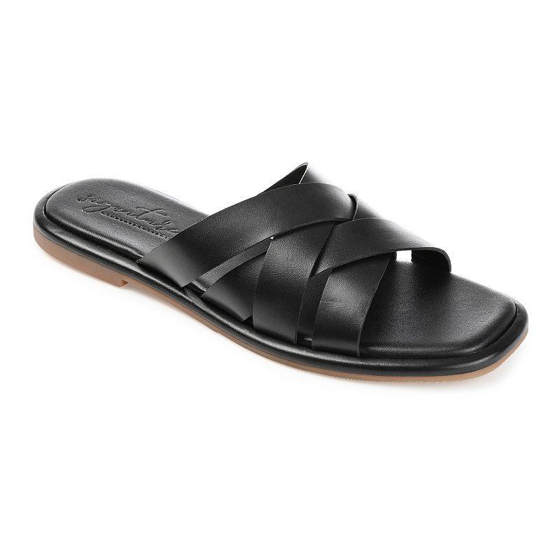 Journee Signature Parkker Tru Comfort Foam Womens Leather Slide Sandals Product Image