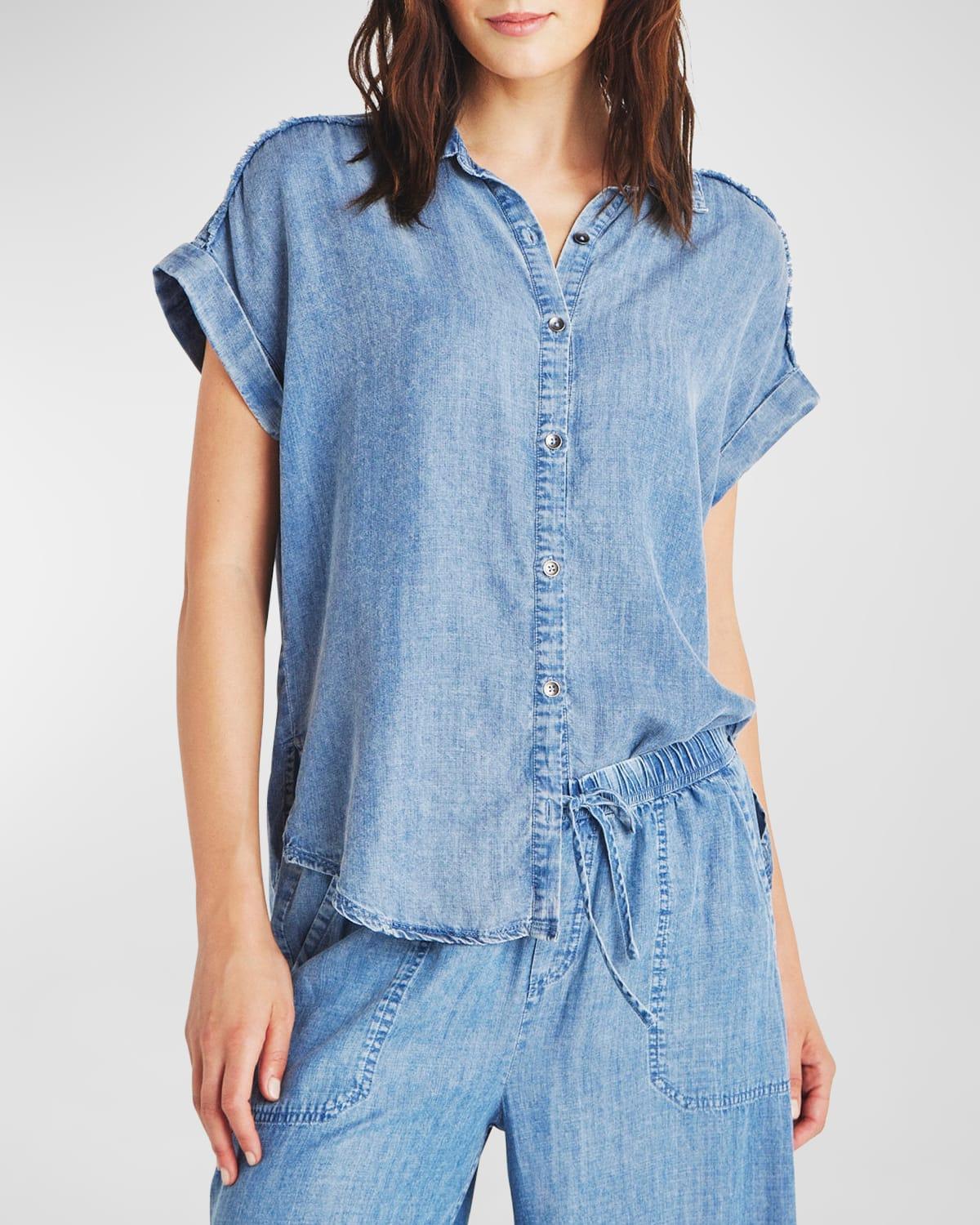 Splendid Kathryn Chambray Short Sleeve Shirt Product Image