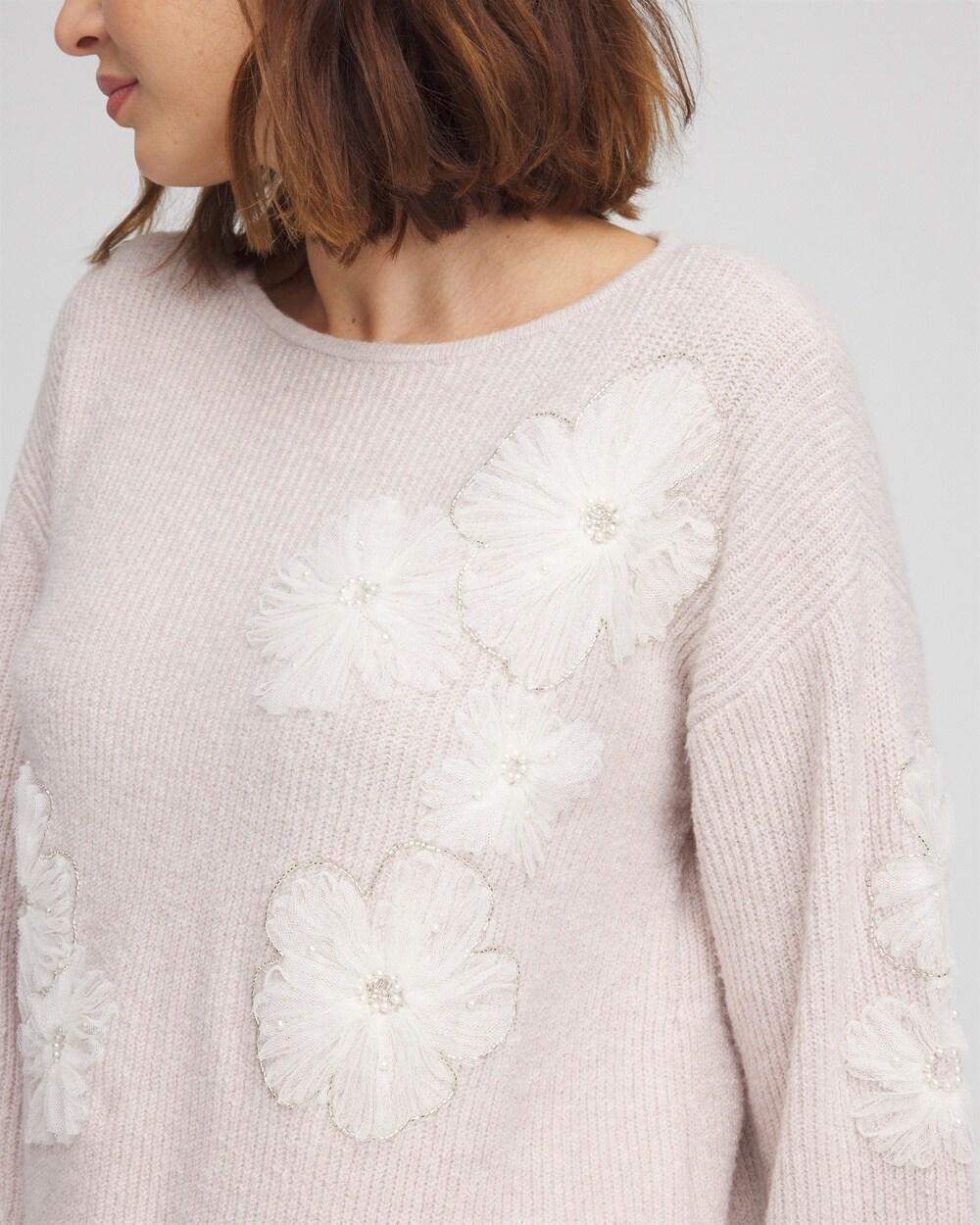 Tulle Floral Pullover Sweater Product Image