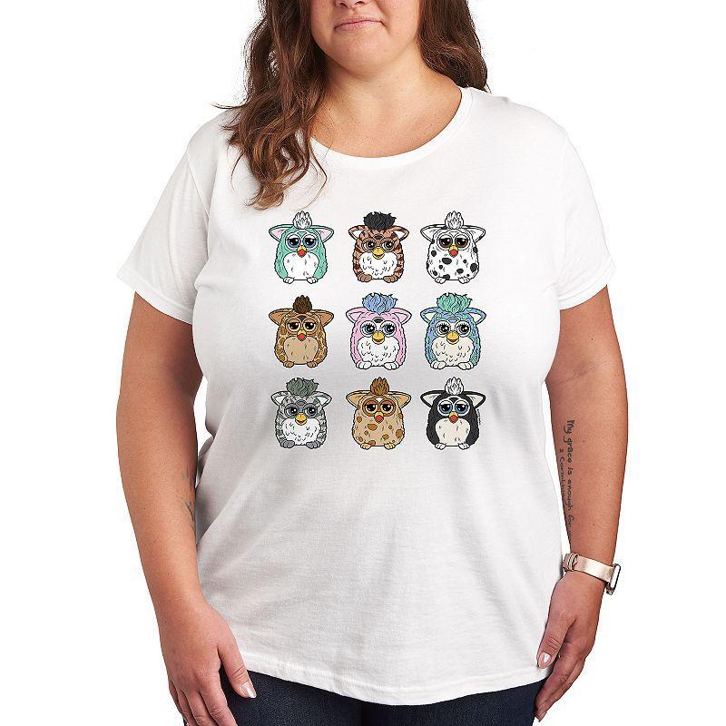 Plus Furby Grid Graphic Tee, Womens Product Image