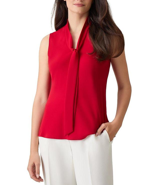 Kasper Sleeveless V-Neck Tie Front Sash Blouse Product Image