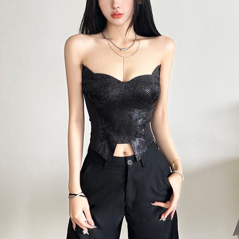 Strapless Crop Bustier Top Product Image