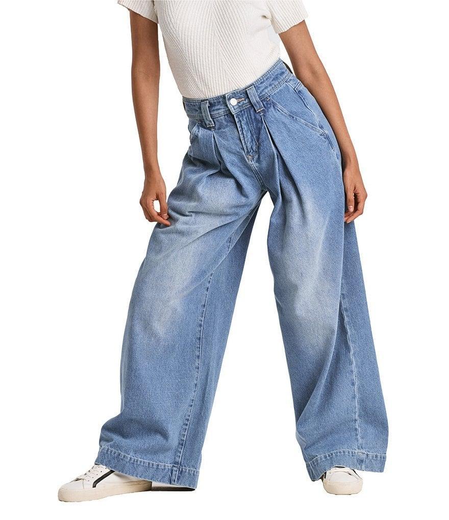 Dear John Lanee High Rise Wide Leg Pleated Jeans Product Image