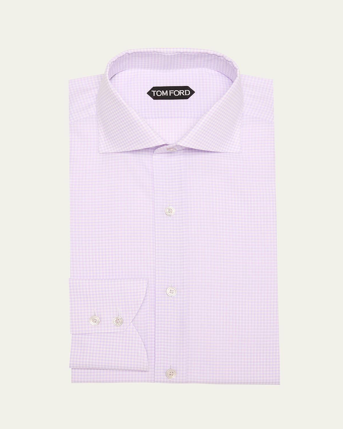 Mens Micro-Gingham Twill Dress Shirt Product Image