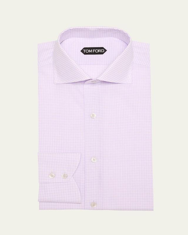 Mens Micro-Gingham Twill Dress Shirt Product Image