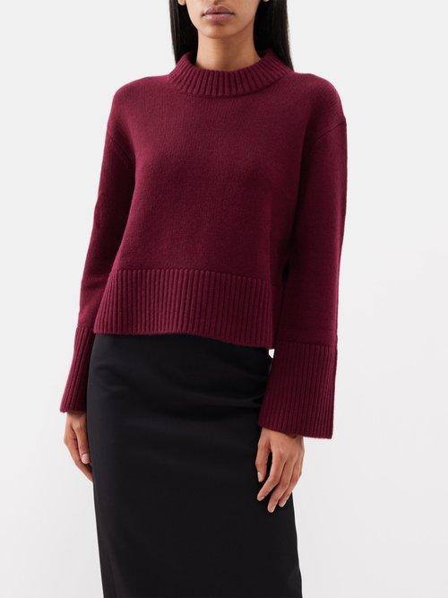 Lisa Yang - Sony Cashmere Sweater - Womens - Burgundy Product Image