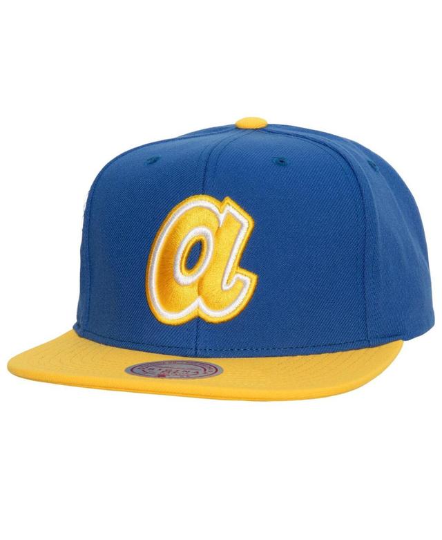 Mens Mitchell & Ness Royal/Gold Atlanta Braves Hometown Snapback Hat Product Image