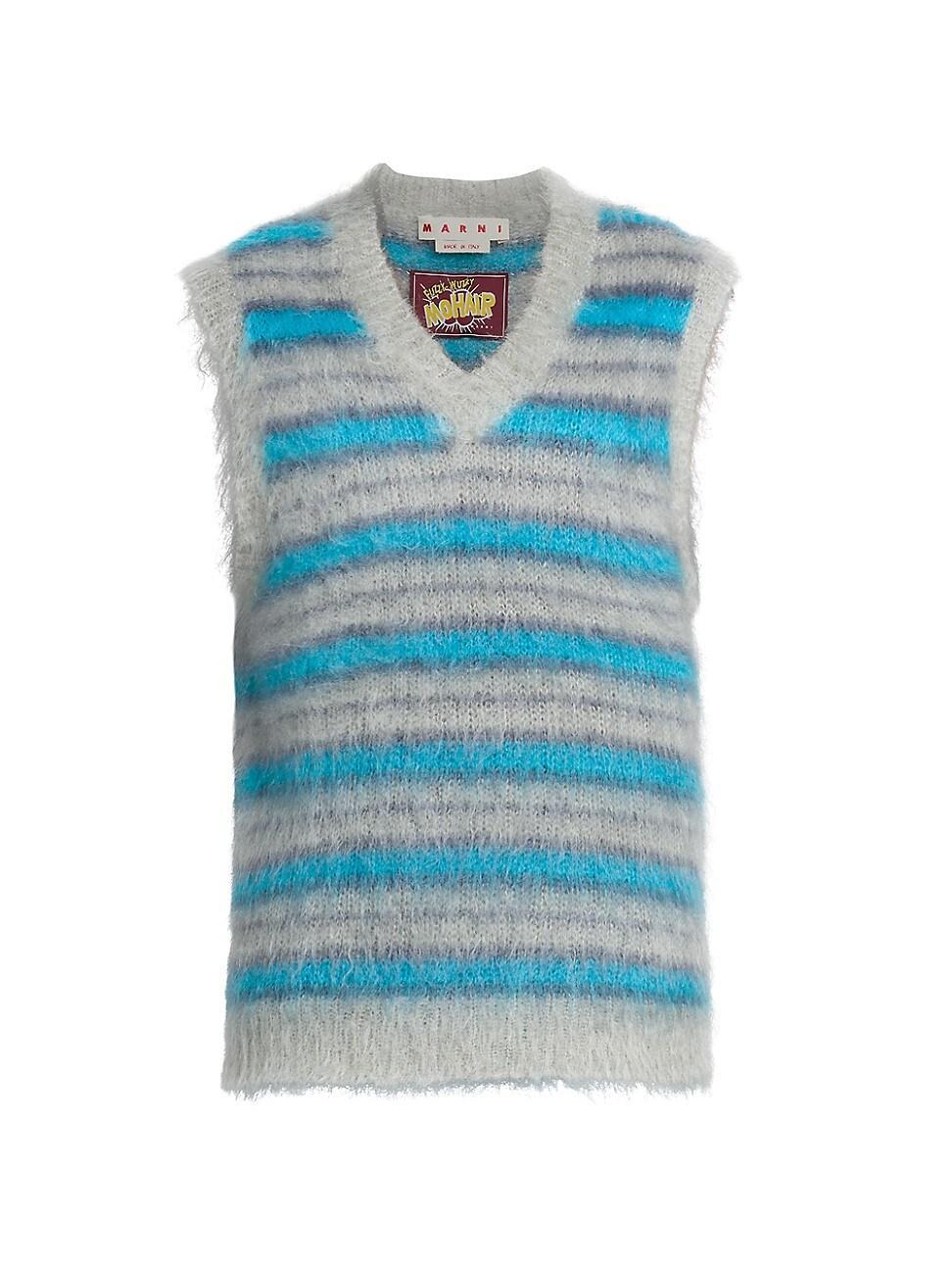 Mens Striped Mohair-Blend Sweater Vest Product Image