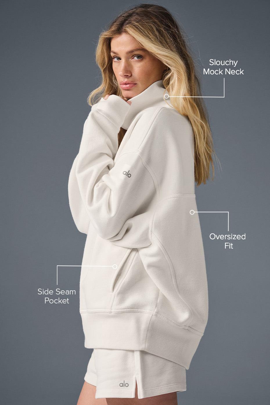 Hazy Mock Neck Pullover - Ivory Female Product Image