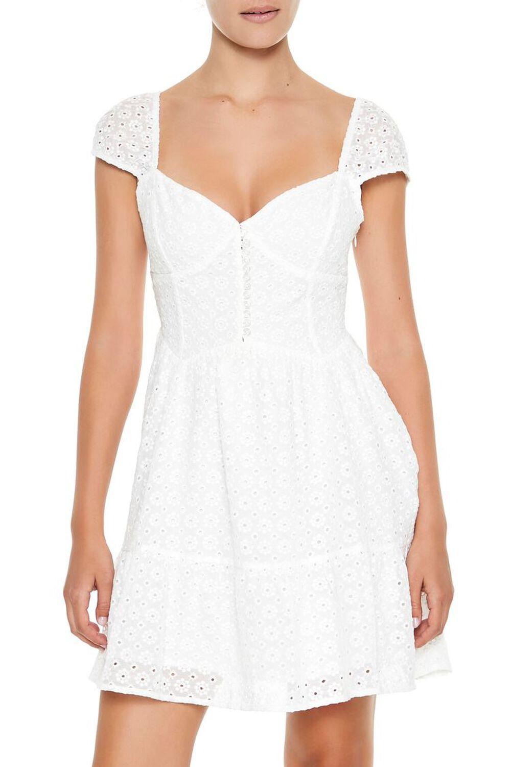 Eyelet Bustier Flounce Mini Dress | Forever 21 Product Image