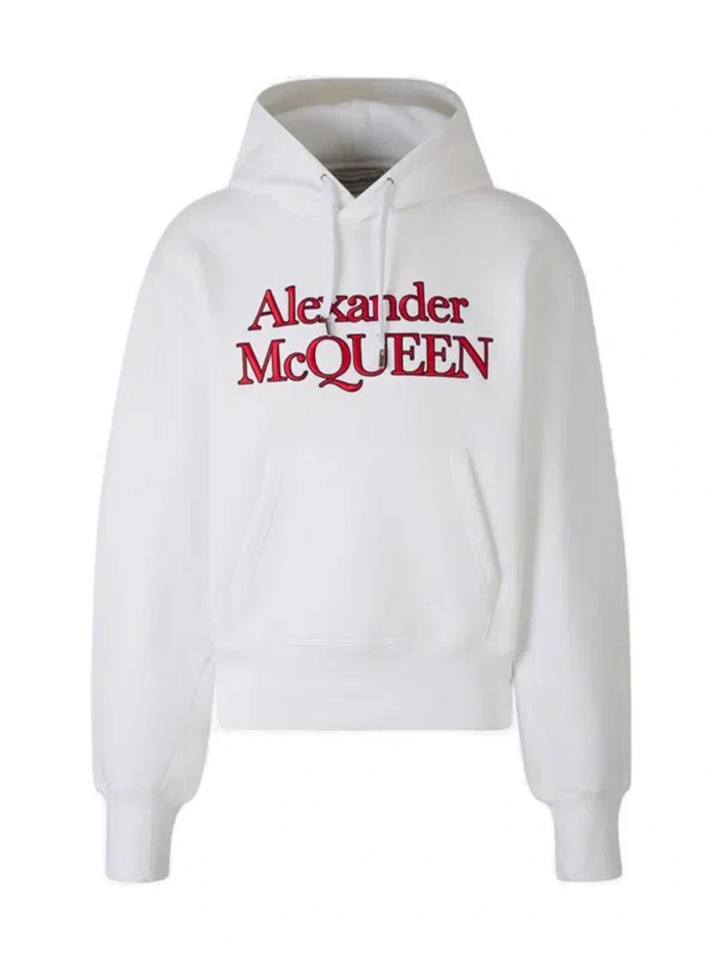 Logo Embroidered Drawstring Hoodie In Embroidered Logo On The Front In Contrast Product Image