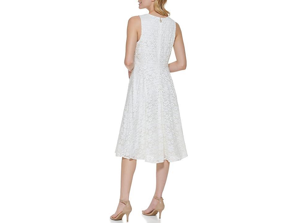 Tommy Hilfiger Daisy Lace Fit and Flare (Ivory) Women's Dress Product Image