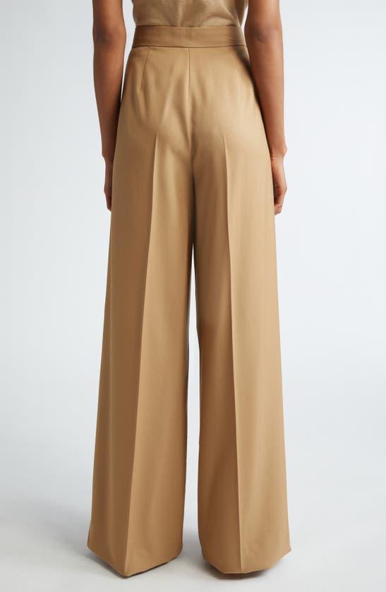 Senna Virgin Wool Wide Leg Pants In Brown Product Image