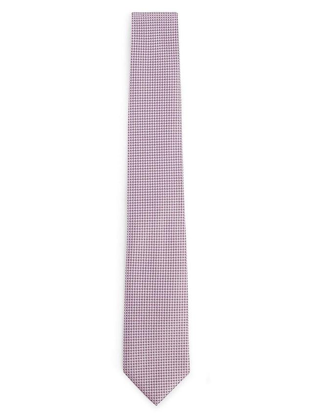 Mens Silk Tie with Jacquard Woven Micro Pattern Product Image