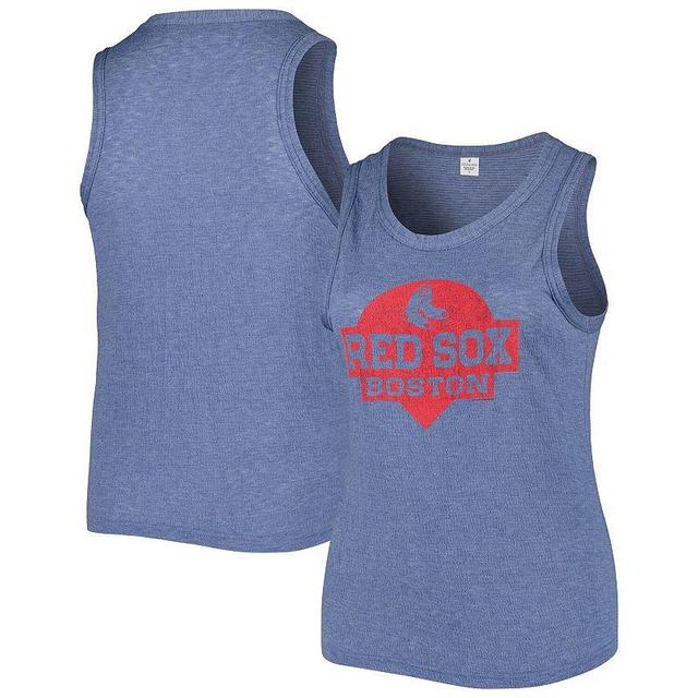 Womens Soft as a Grape Boston Red Sox Plus Size High Neck Tri-Blend Tank Top Blue Product Image