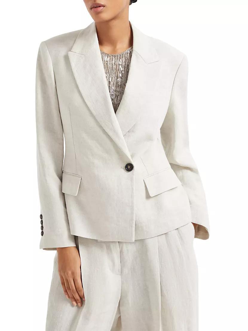 Linen Sparkling Canvas Blazer Product Image