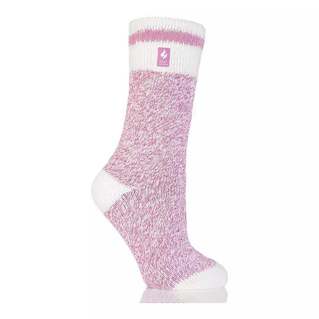 Womens Heat Holders Snowdrop Cream Block Twist Crew Socks Product Image