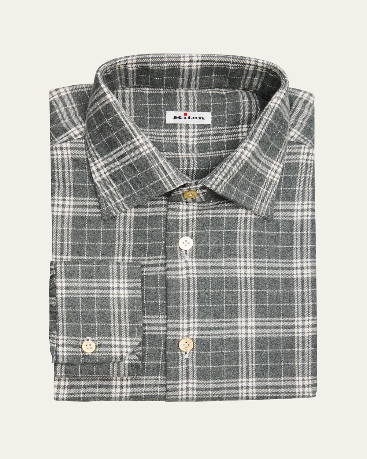 Mens Flannel Plaid Sport Shirt Product Image