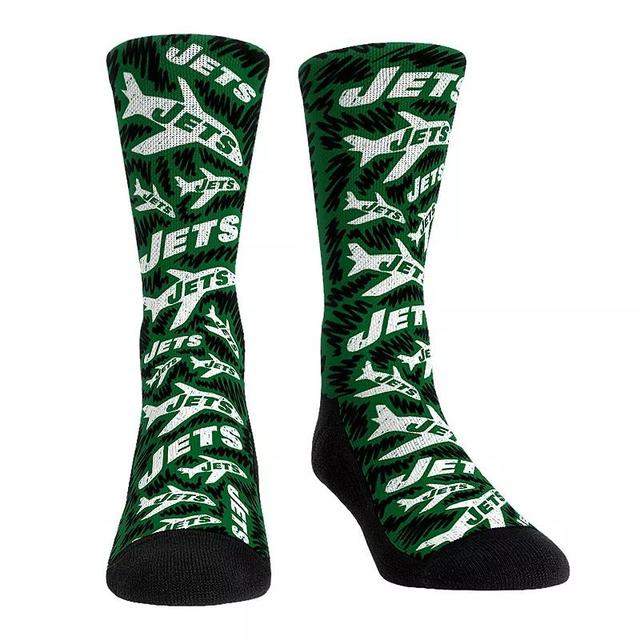 Rock Em Socks New York Jets Throwback Logo Sketch Crew Socks, Mens Product Image