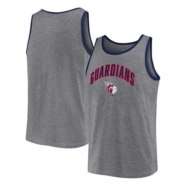 Mens Profile Heather Charcoal Cleveland Guardians Big & Tall Arch Over Logo Tank Top Product Image