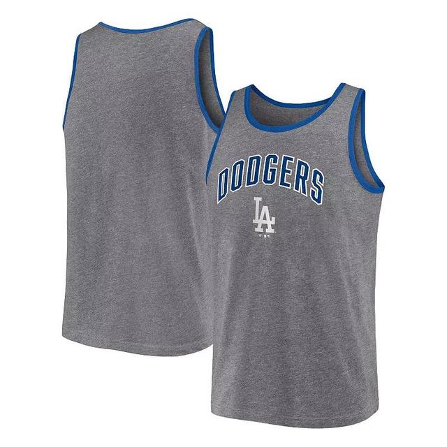 Mens Fanatics Heather Gray Los Angeles Dodgers Primary Tank Top Product Image