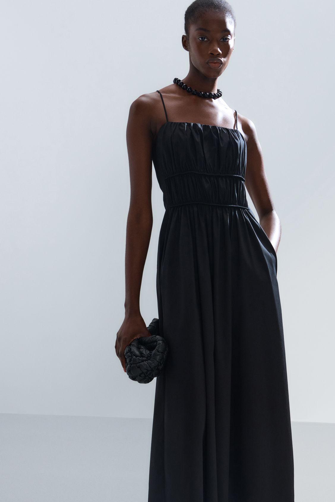 GATHERED-WAIST MIDI DRESS Product Image