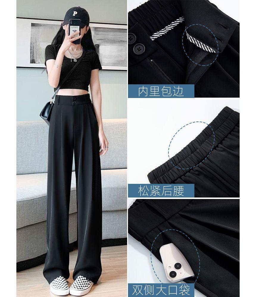 High Waist Wide Leg Dress Pants Product Image