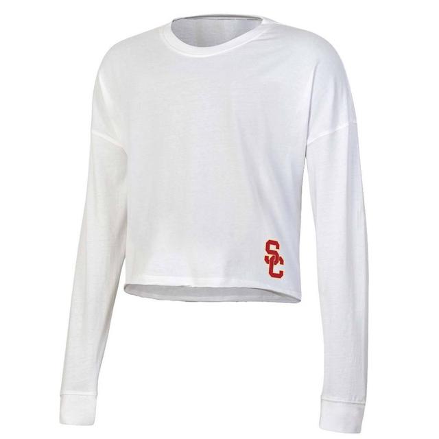 NCAA USC Trojans Womens White Long Sleeve T-Shirt Product Image