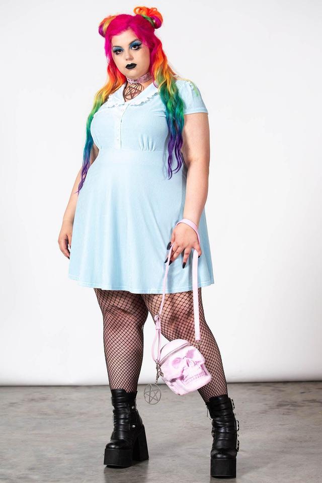 Every Mourning Collar Dress [PASTEL BLUE] [PLUS] Female Product Image