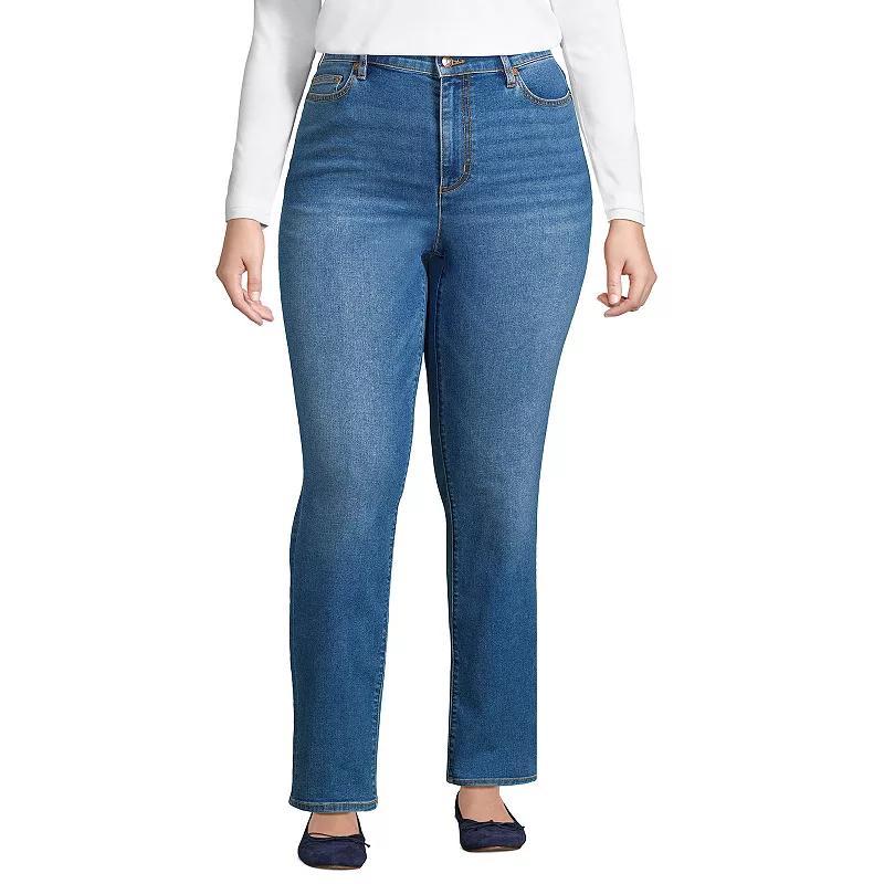 Plus Size Lands End Recover High Rise Straight Leg Jeans, Womens Product Image