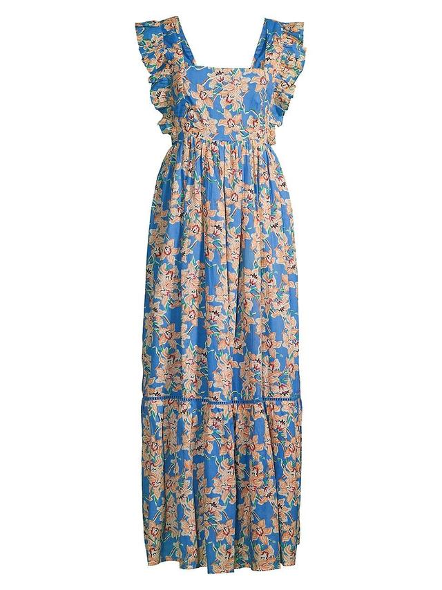 Womens Priscilla Floral Flutter-Sleeve Maxi Dress Product Image