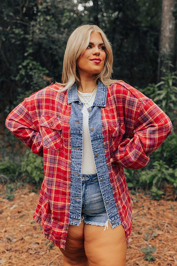 Cool Weather Inclined Plaid Top Curves Product Image