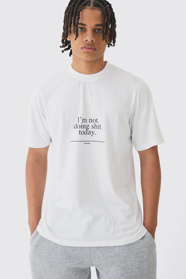 Slogan Print T-shirt | boohooMAN USA Product Image