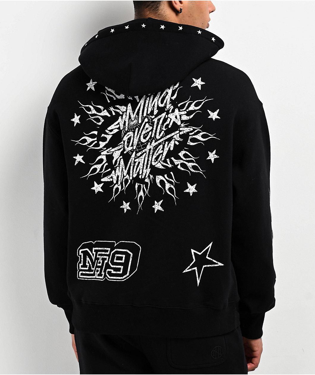 Ninth Hall Flame Black Boxy Hoodie Product Image