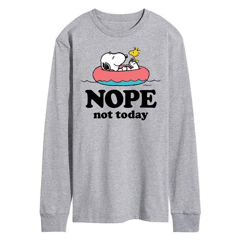 Mens Peanuts Nope Not Today Long Sleeve Graphic Tee Product Image