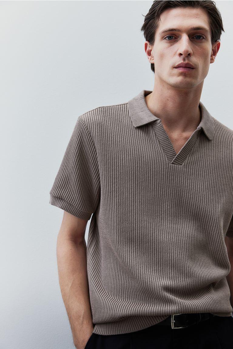 Regular Fit Rib-knit Polo Shirt Product Image