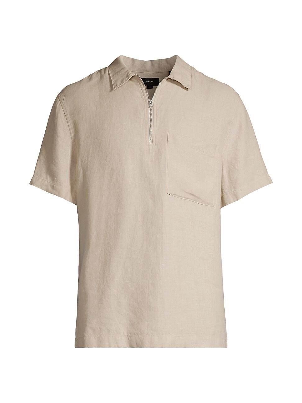 Mens Hemp Relaxed-Fit Quarter-Zip Shirt Product Image