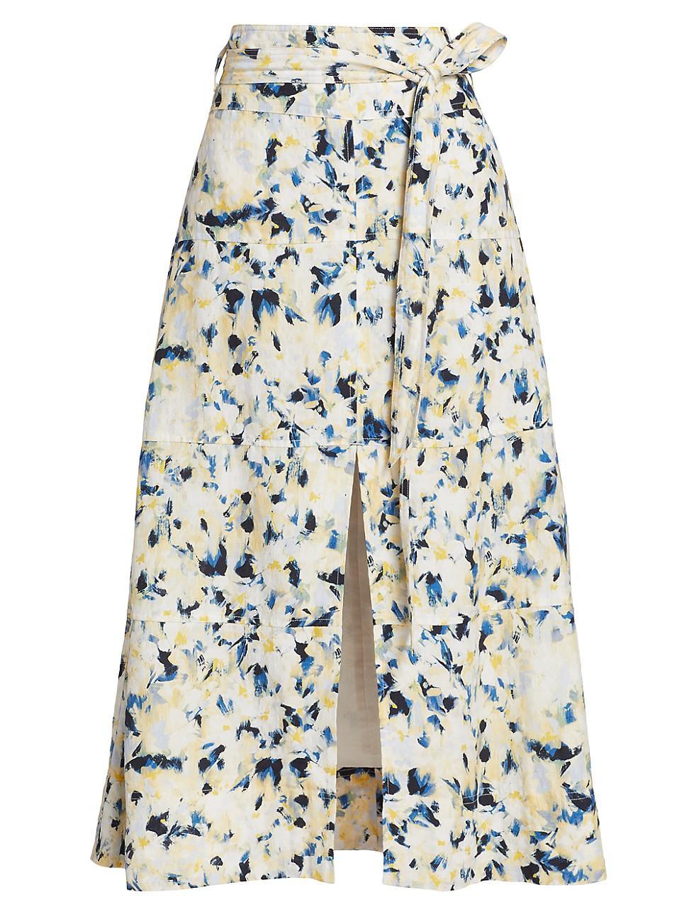 Womens Hudson Printed Belted Midi-Skirt Product Image