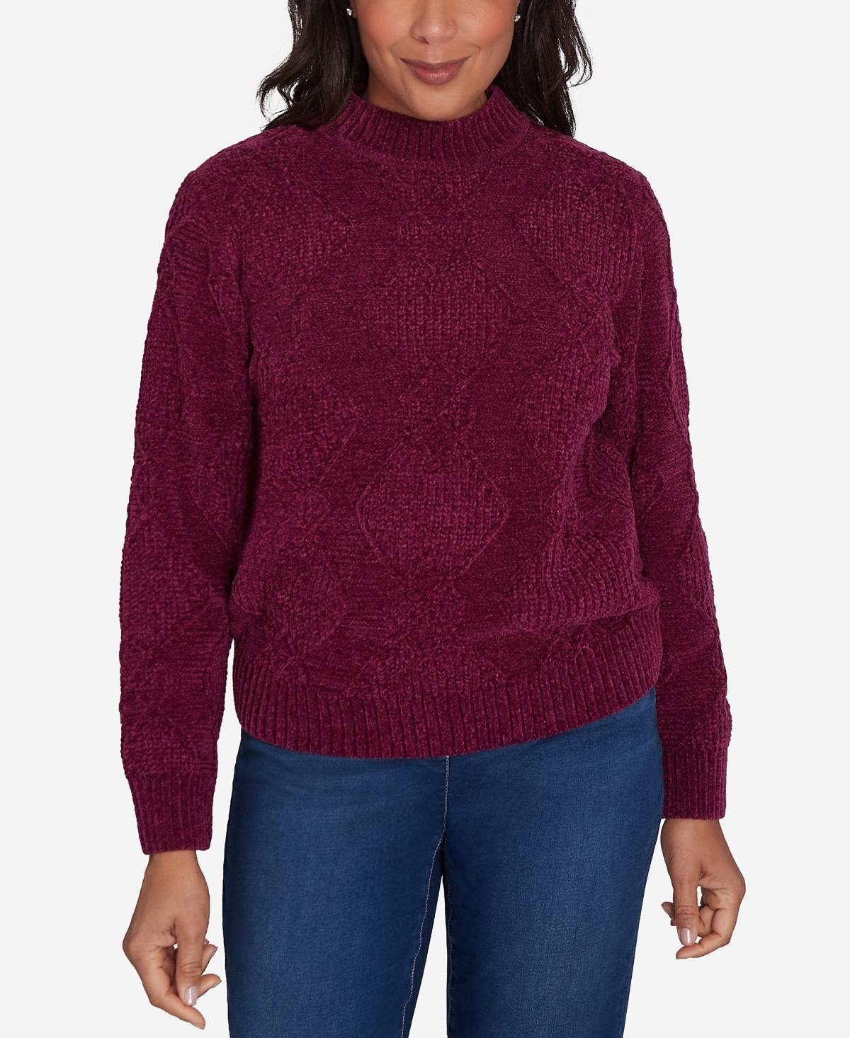 Womens Alfred Dunner Chenille Diamond Turtleneck Sweater product image