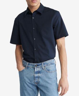 Calvin Klein Short Sleeve Woven Stretch Shirt Product Image