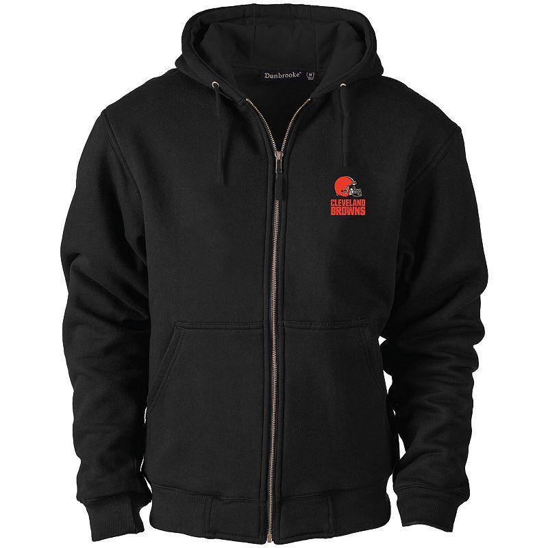 Mens Dunbrooke Black Cleveland Browns Craftsman Thermal-Lined Full-Zip Hoodie Product Image