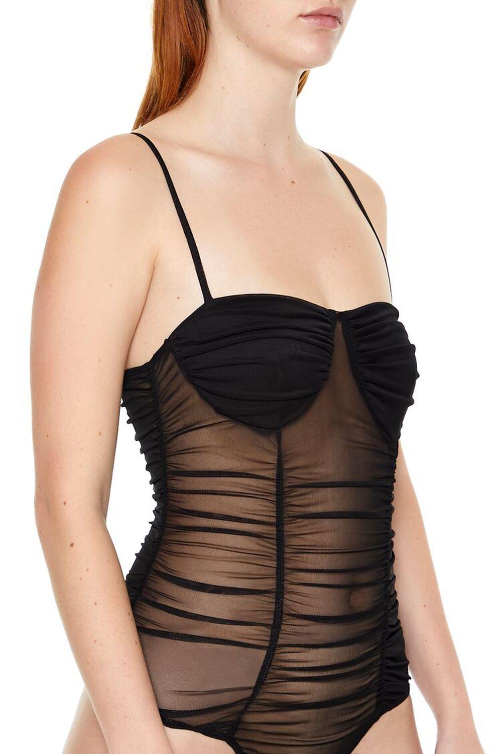 Ruched Mesh Cami Bodysuit | Forever 21 Product Image