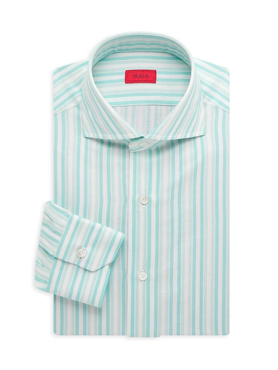 Mens Striped Cotton-Blend Dress Shirt Product Image