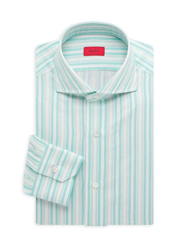 Mens Striped Cotton-Blend Dress Shirt Product Image