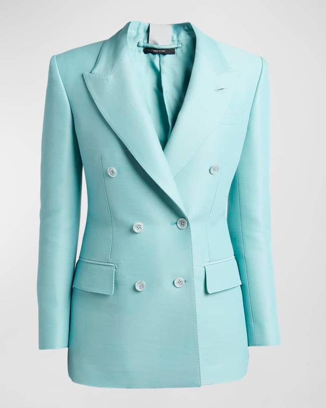 Double-Breasted Wool Blazer Jacket Product Image