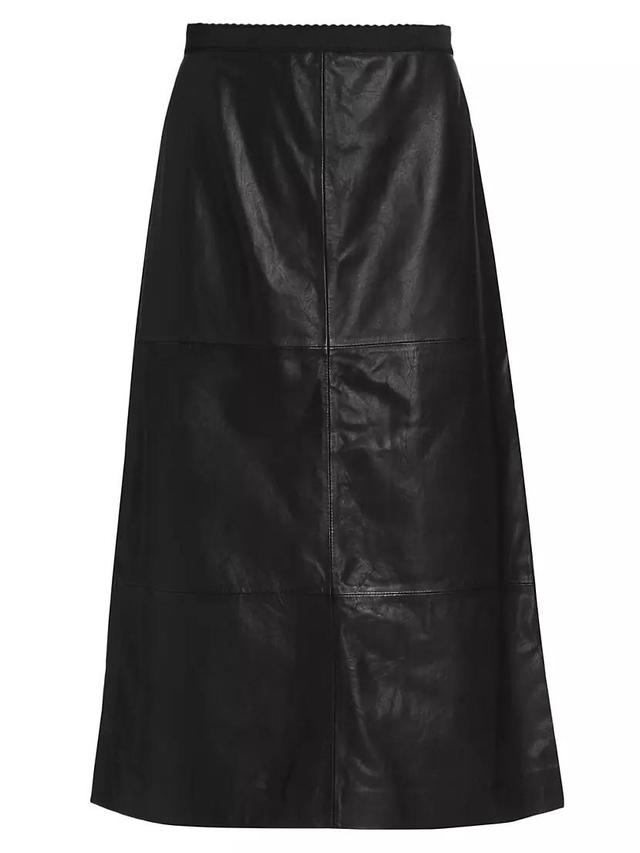 Lucie Leather A-Line Midi-Skirt Product Image