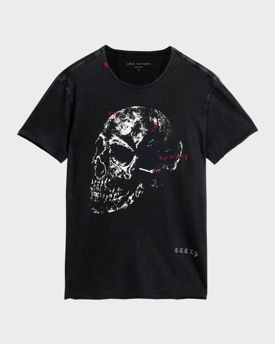 Mens Bowery Skull Raw-Edge T-Shirt Product Image