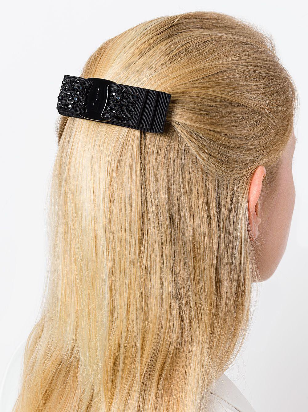 FERRAGAMO Vara Bow Hair Clip In Black Product Image