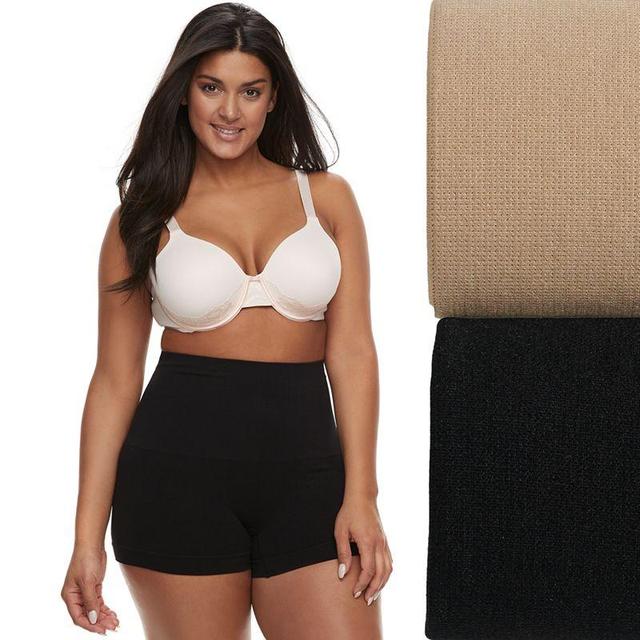 Plus Size Lunaire 2-Pack Seamless Moderate Control Shaping High Waist Boy Shorts 3412KP, Womens Product Image